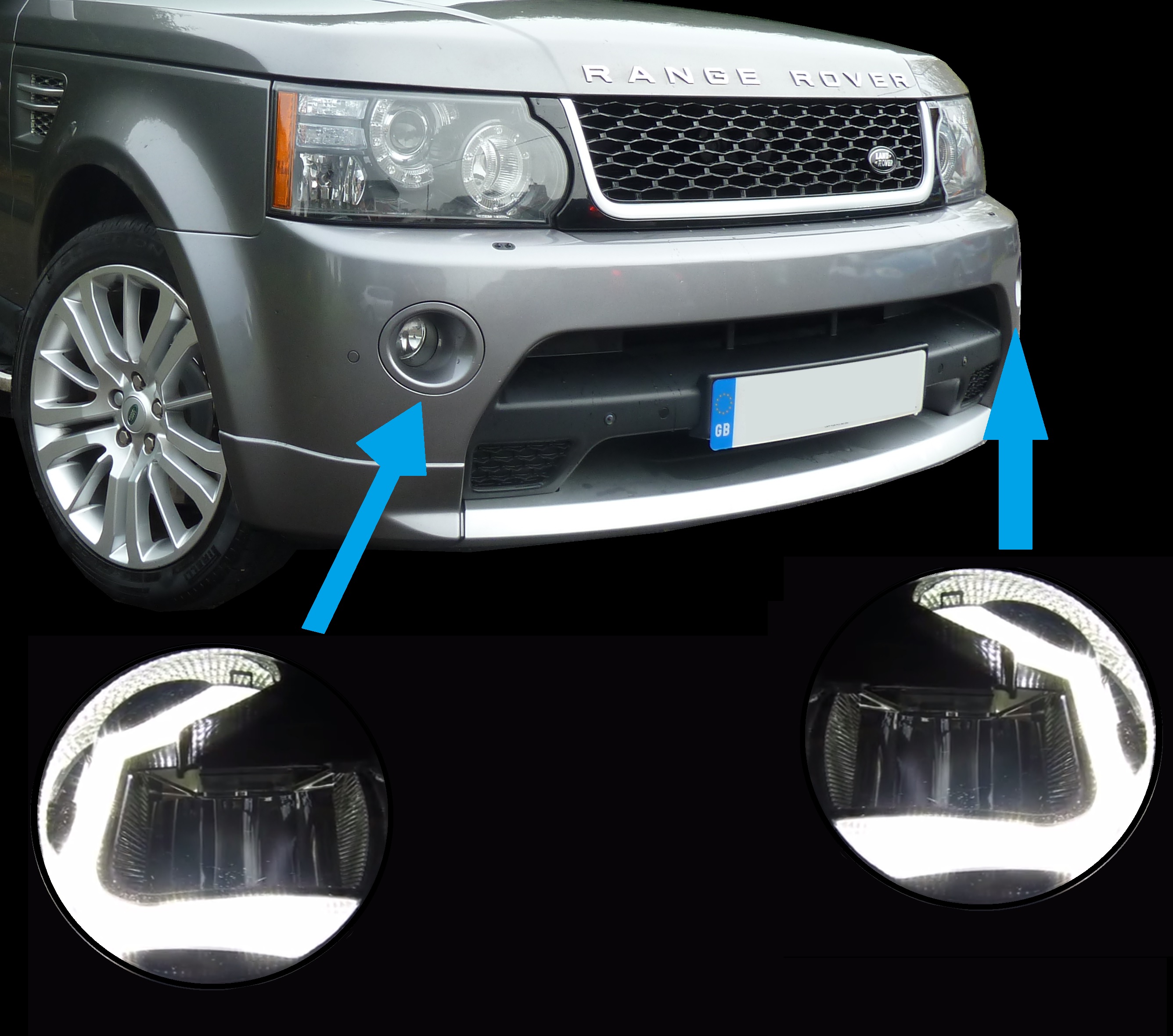 Osram 2in1 LED DRL FOG lamp/light for Range Rover Sport 201012 front